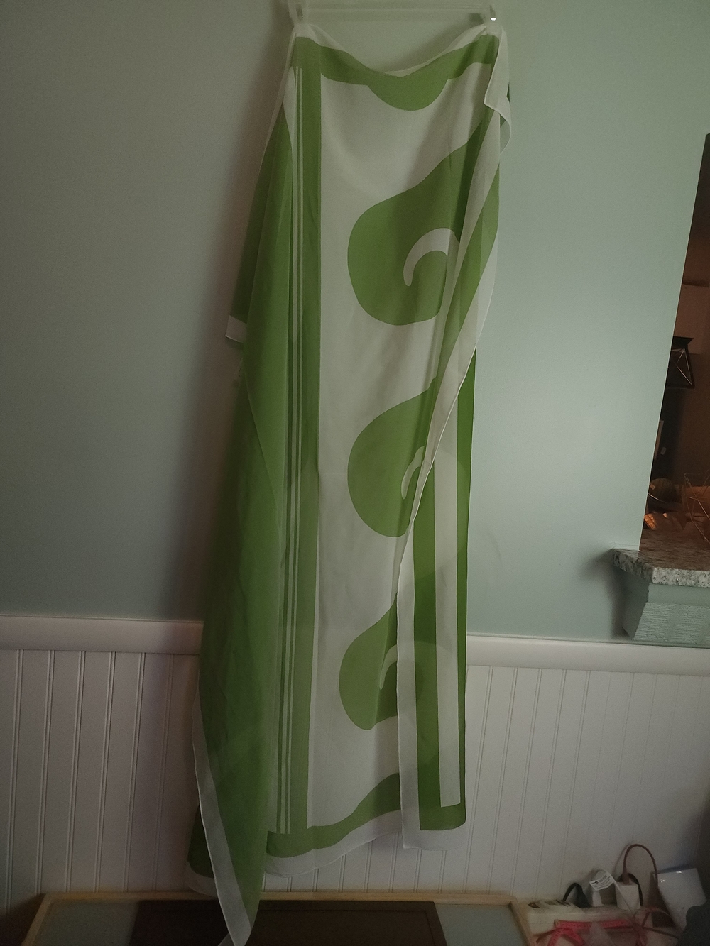 Green & White Swim Sarong